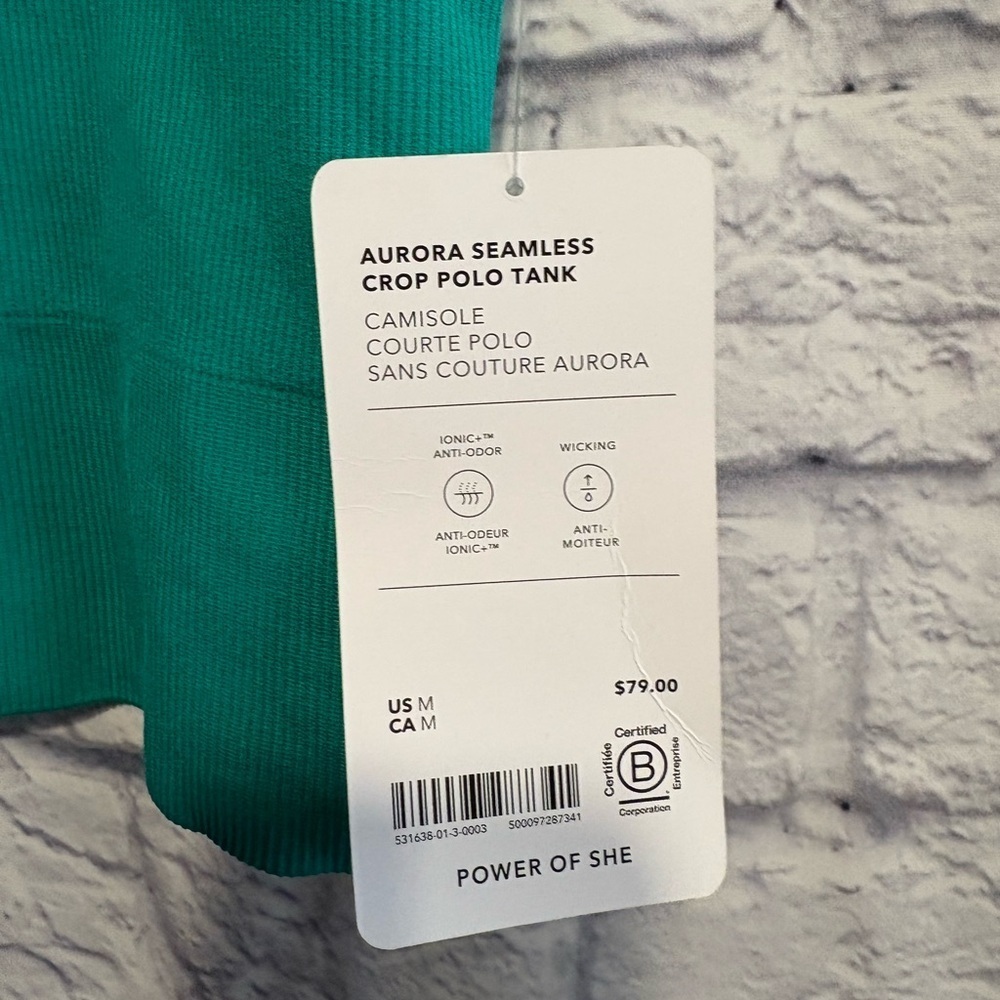 New Athleta Aurora Crop Polo Tank Medium - Picture 7 of 9